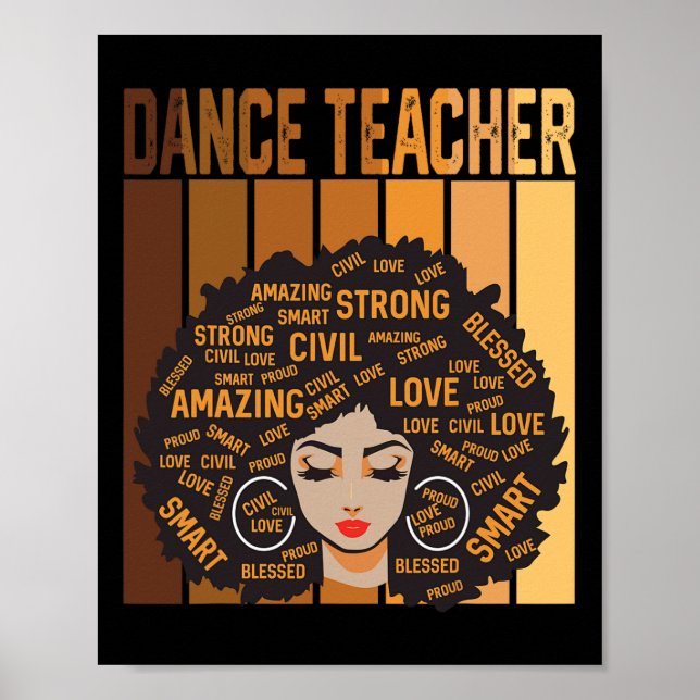 Poster Professor de Dança Mulheres Afro-Americanas Histór (Frente)