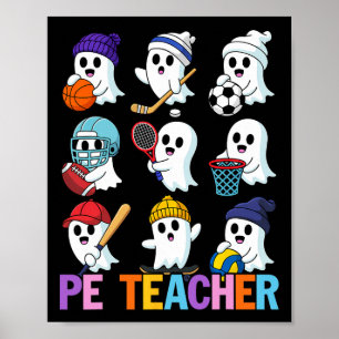 Poster Professor de Educação Física de Halloween Fantasma
