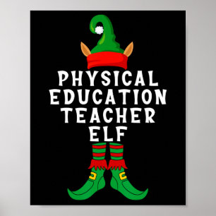 Poster Professor de Educação Física Elfo Natal Divertido