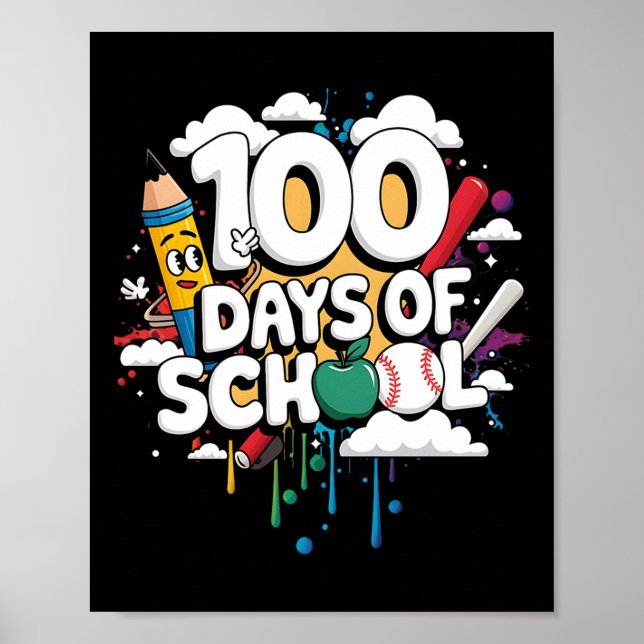 Poster Professor de equipamento engraçado para 100 dias & (Frente)