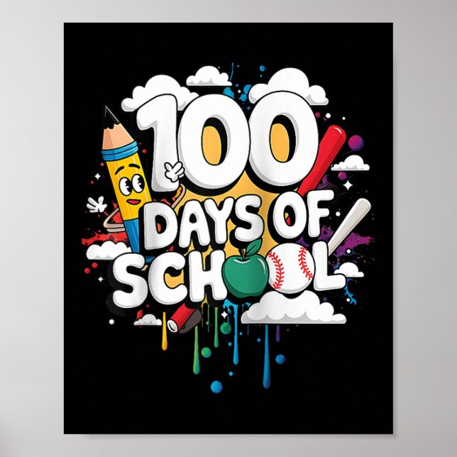 Poster Professor de equipamento engraçado para 100 dias & (Frente)
