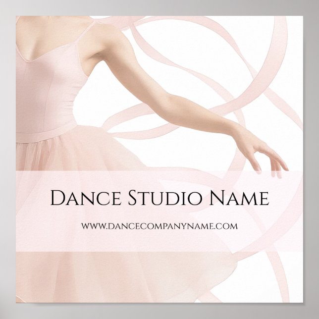 Poster Professor de Estúdio de Dança Rosa Suave (Frente)