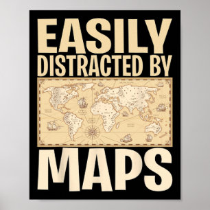 Poster Professor de Geografia Engraçado - Facilmente Dist