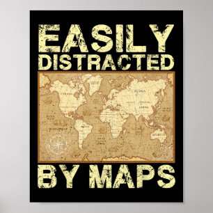 Poster Professor de Geografia Engraçado, Facilmente Distr