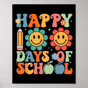 Poster Professor De Groovy Estudante 100º Dia Da Escola F