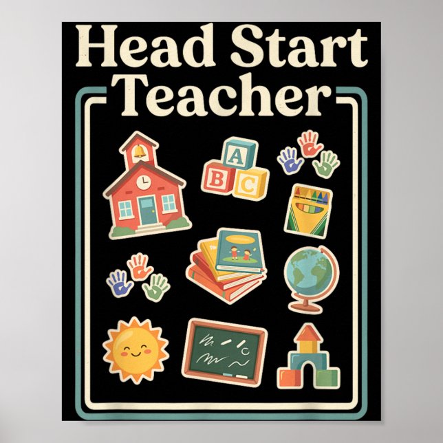Poster Professor de Head Start Educação Infantil Professo (Frente)