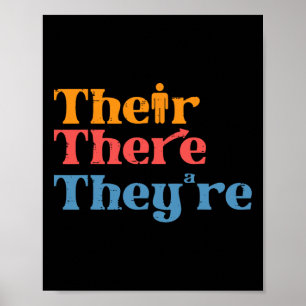 Poster Professor de Inglês Their There Theyre Gramática D