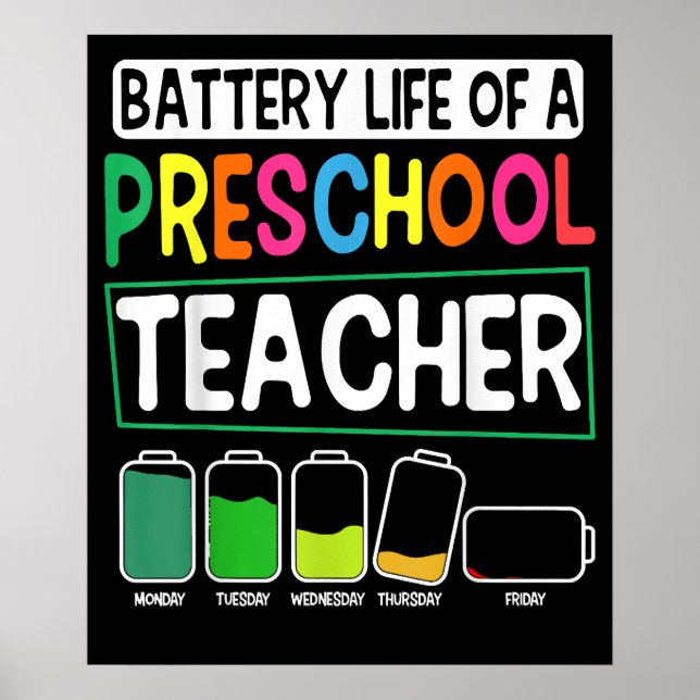 Poster Professor de Jardim de Infância Pré-Escolar Vida Ú (Frente)