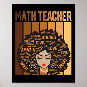 Poster Professor de Matemática Afro Americano Mulheres Ne