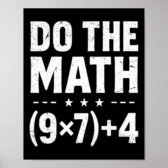 Poster Professor de Matemática Antigo Faça as Contas 67 M (Frente)