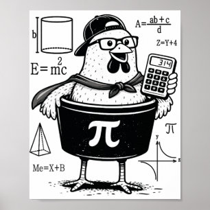 Poster Professor de Matemática Calculadora de Galinha Div