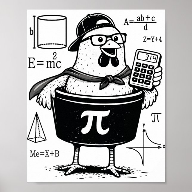 Poster Professor de Matemática Calculadora de Galinha Div (Frente)