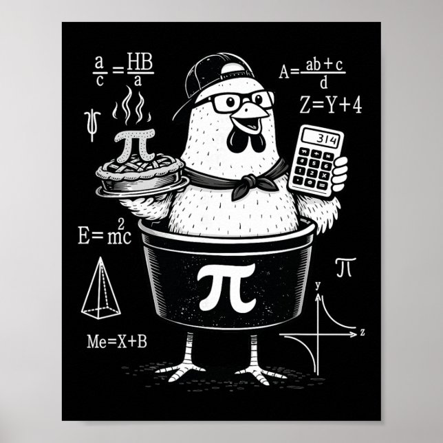 Poster Professor de Matemática Calculadora de Galinha Eng (Frente)