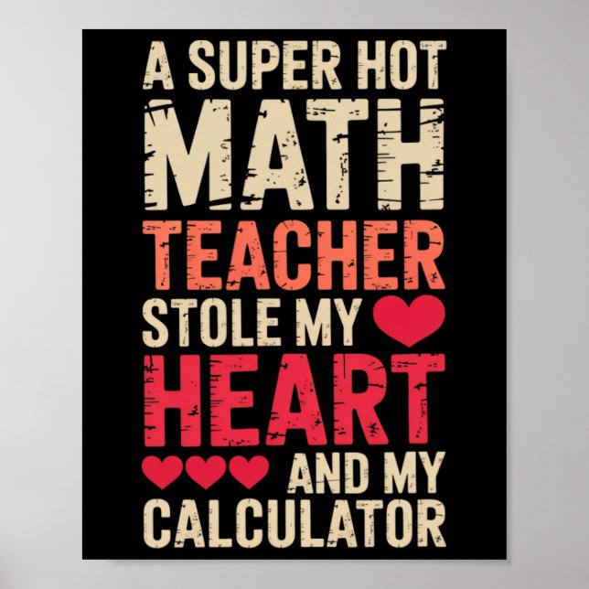Poster Professor de Matemática Dia dos Namorados Álgebra  (Frente)