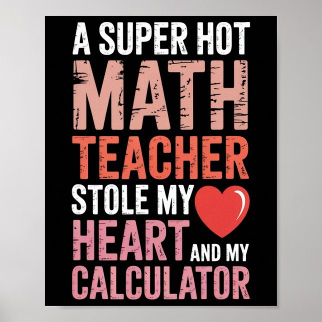 Poster Professor de Matemática Dia dos Namorados Equação  (Frente)