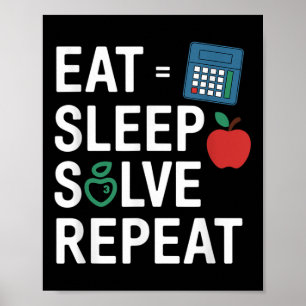 Poster Professor de Matemática Engraçado Álgebra Cl Volta