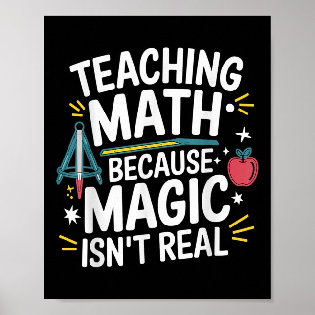 Poster Professor de Matemática Engraçado Amante de Álgebr (Frente)