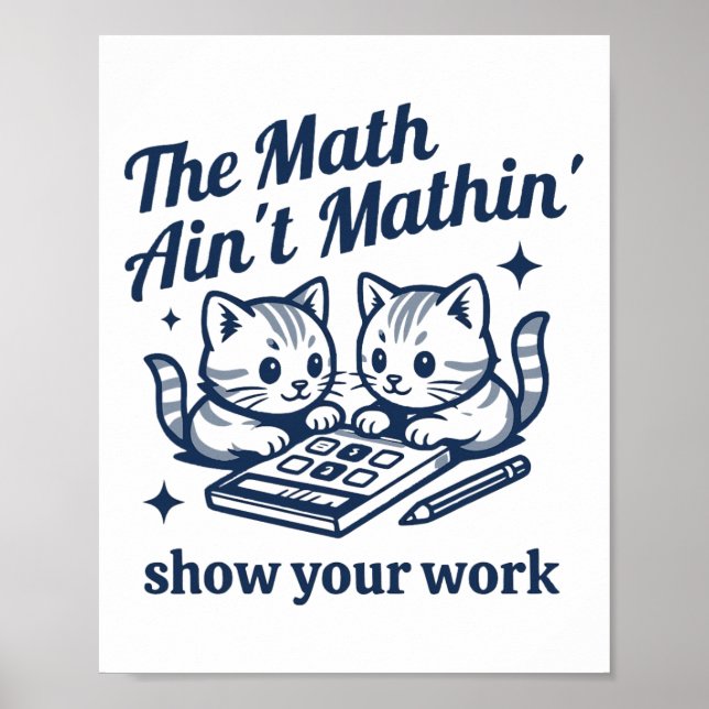 Poster Professor de Matemática Engraçado O Matemática Não (Frente)