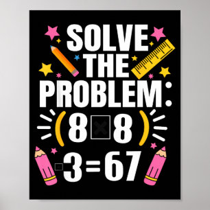 Poster Professor de Matemática Engraçado Resolve o Proble
