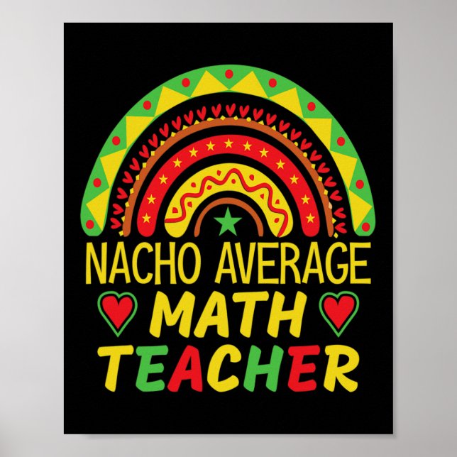 Poster Professor de Matemática Não Médio Boho Arco-Íris M (Frente)