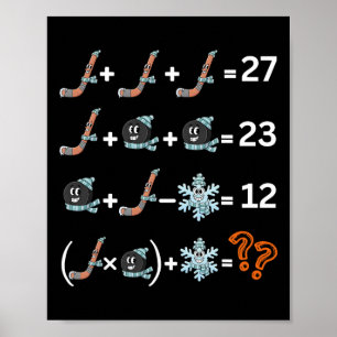 Poster Professor de Matemática Número Meme Drip de Hóquei