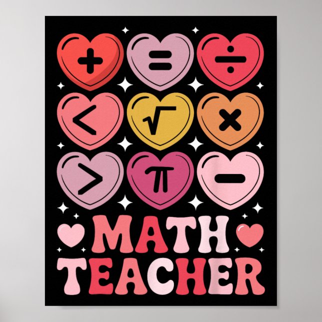 Poster Professor de Matemática Símbolo de Operação Matemá (Frente)
