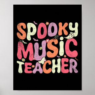 Poster Professor de Música do Halloween Ensinando Profess