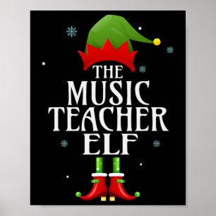 Poster Professor de Música Elf Xmas Correspondente Grupo 