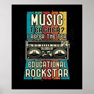 Poster Professor De Música Eu Prefiro O Termo Rockst Edu