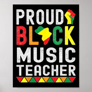 Poster Professor de Música Negro Orgulhoso História Afro-