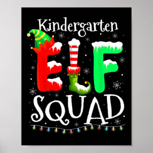 Poster Professor de Natal Elfo Esquadra Luzes Jardim de I