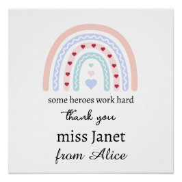 Pôster Professor de Natal Obrigado Você personalizou o Pr