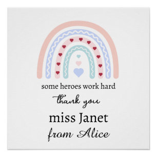 Pôster Professor de Natal Obrigado Você personalizou o Pr