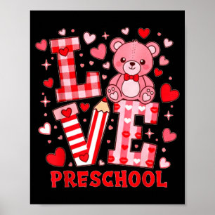 Poster Professor de Pré-Escola do Amor do Dia dos Namorad
