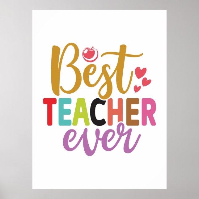 Poster Professor de presentes | Melhor Professora Do Mund (Frente)