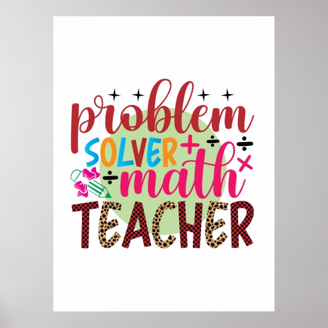 Poster Professor de presentes | Professora de Matemática  (Frente)
