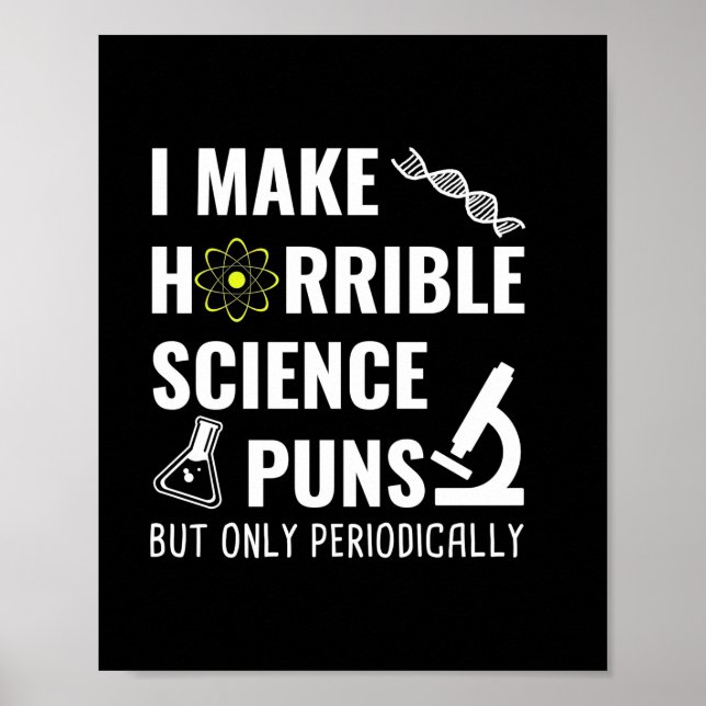 Poster Professor de presentes | Química Eu Torno Horrível (Frente)