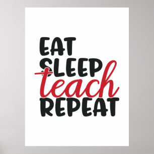 Poster Professor de presentes Repetir o Ensino do Sono
