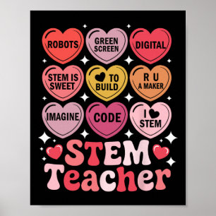 Poster Professor de Stem Dia dos Namorados Ciência Tecnol