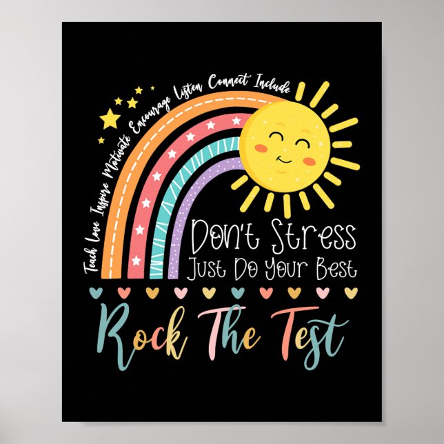 Poster professor de teste de rock do dia de teste (Frente)