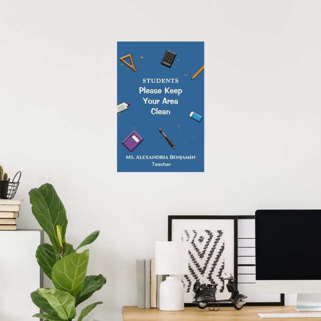 Poster Professor de volta à escola personalizar (Escritório em casa)