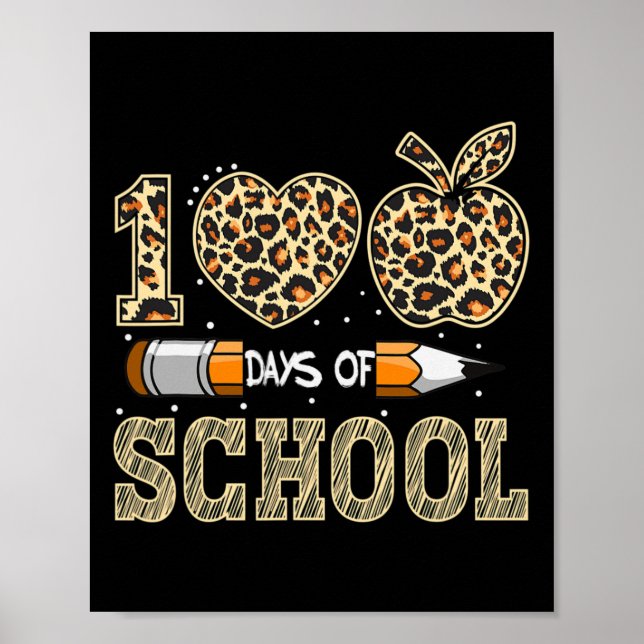 Poster Professor Do Dia 100 Dias Mais Inteligente Leopard (Frente)