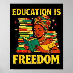 Poster Professor educação história negra é liberdade afro