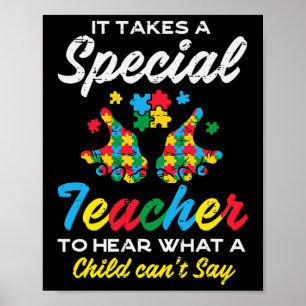 Poster Professor Especial Para Ouvir Crianças Dizer Autis