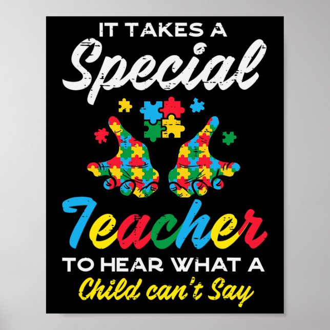 Poster Professor Especial Para Ouvir Crianças Dizer Autis (Frente)