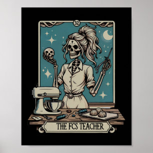 Poster Professor Fcs Esqueleto Dia das Bruxas Família e C