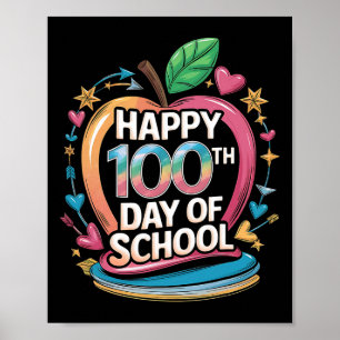 Poster Professor Feliz 100º Dia De Aula Matemática Quadro