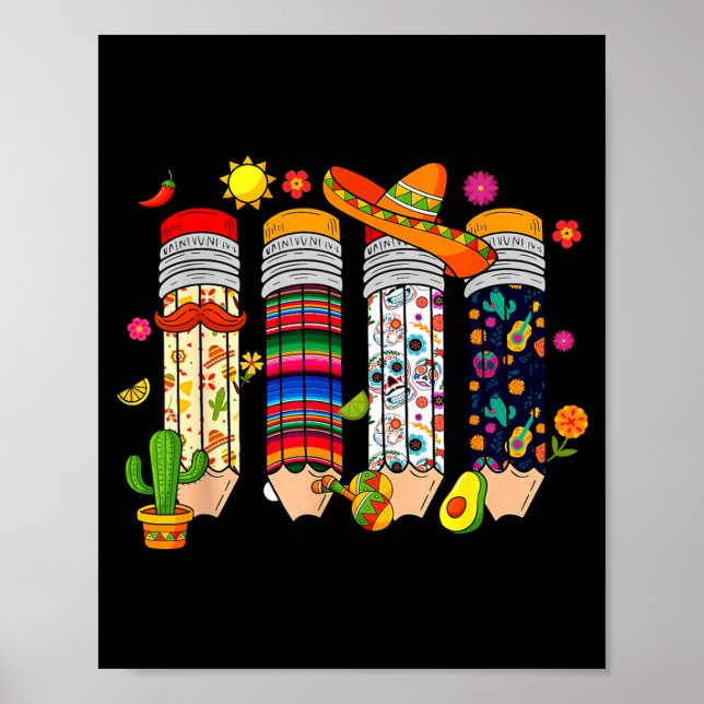 Poster Professor Nacho Médio Fiesta Cinco De Mayo Mexican (Frente)
