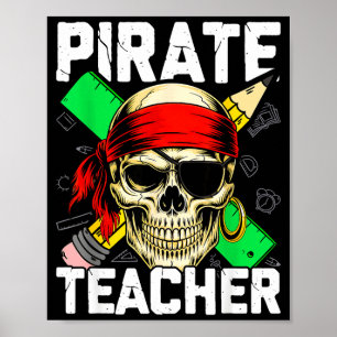 Poster Professor pirata caveira engraçada