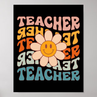 Poster Professor Retro Daisy Colorful - Escola Elementar 